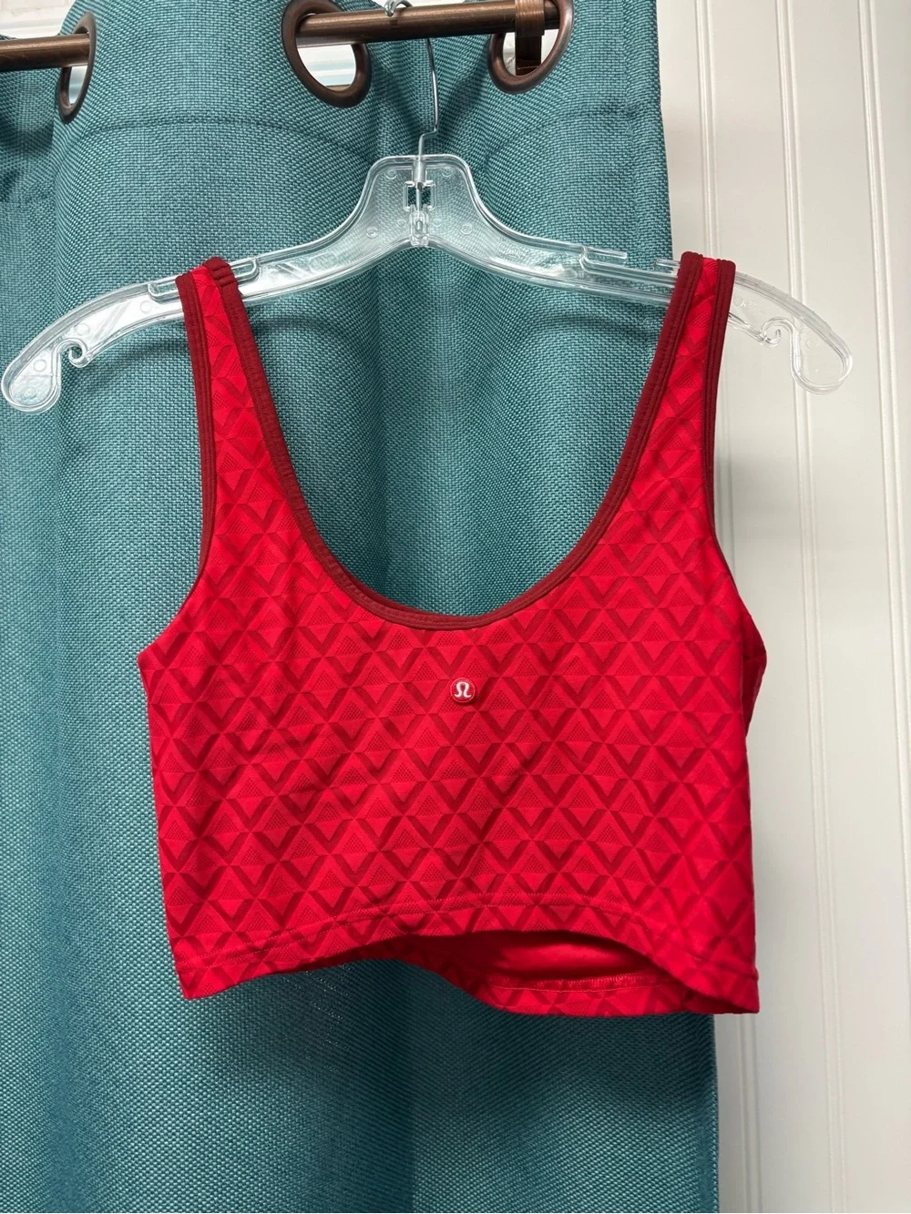 Lululemon red & white align tank top size S